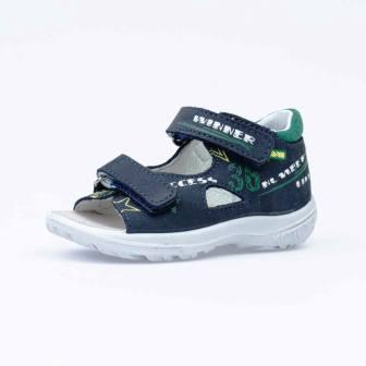 КОТОФЕЙ 122170-21 син-зел туфли летние ясельно-малодетские нат. кожа, р.21-24 (поступление 27.04.2023г.) цена 3250руб.