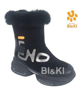 BI&KI Зима A-B00889-B Полусапоги р.33-38 Чёрный  (поступление 30.09.2021г.) цена 4900руб.