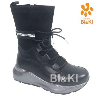 BI&KI A-B00931-B Полусапоги р.33-38 Чёрный (поступление 18.11.2022г.) цена 3200руб.