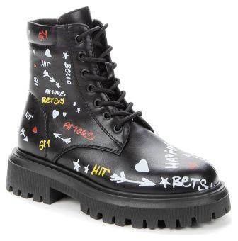 BETSY 938415/06-05 черный детские (для девочек) ботинки р.30-35 (поступление 28.08.2023г.) цена 3700руб.