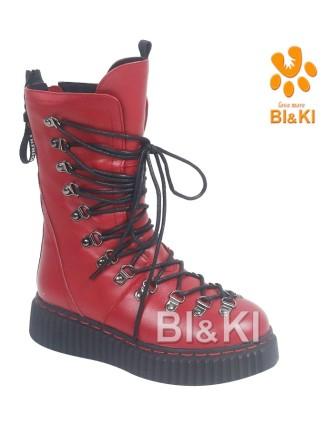 BI&KI Зима A-B00913-Y Сапоги р.33-38 Красный (поступление 30.09.2021г.) цена 4500руб.
