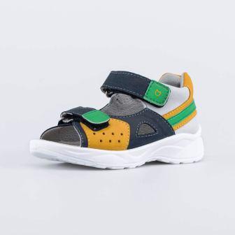 КОТОФЕЙ 322136-24 сер-жел туфли летние малодетско-дошкольные нат. кожа, р.25-29 (поступление 27.04.2023г.) цена 3490руб.