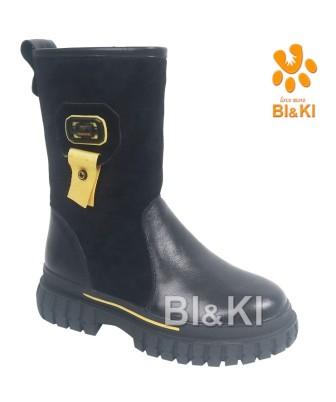 BI&KI Зима A-B00916-B Полусапоги р.33-38 Чёрный (поступление 30.09.2021г.) цена 4500руб.